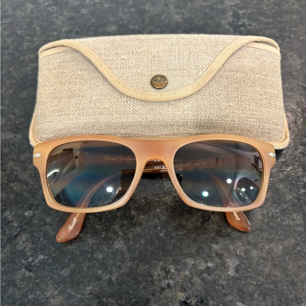 Persol Tan and Brown Sunglasses with Case